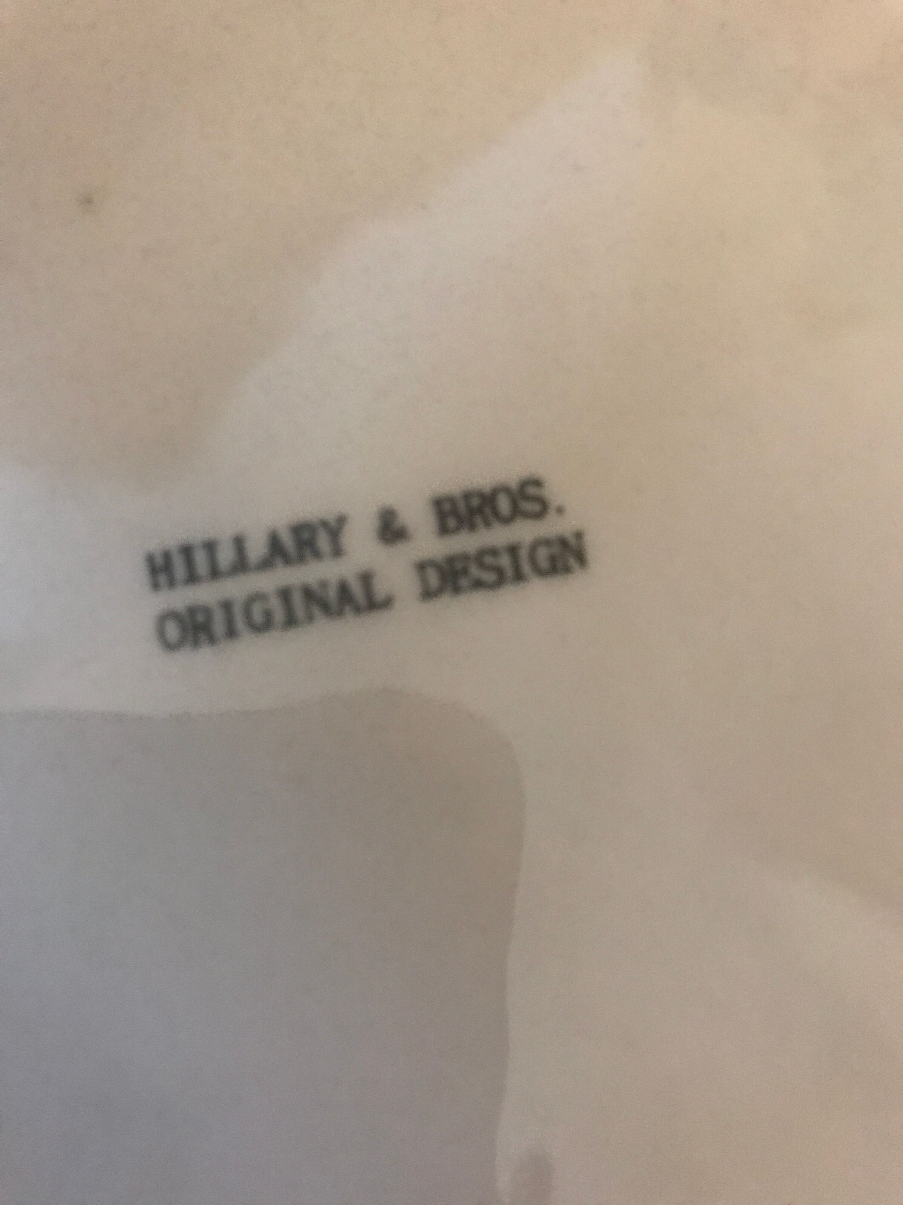 6 flat plates with blue English porcelain dessert