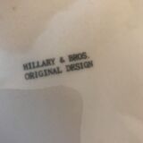 6 flat plates with blue English porcelain dessert