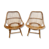 Pair of rattan armchairs from the 70s