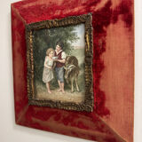 Pastoral scene painting on porcelain, 19th century