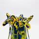 Vase Josef Hospodka Chřibská Macchia Blue Yellow Bohemian Glass 60s