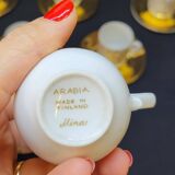 9 tasses à café et soucoupes Mira par Esteri Tomula pour Arabia Finland