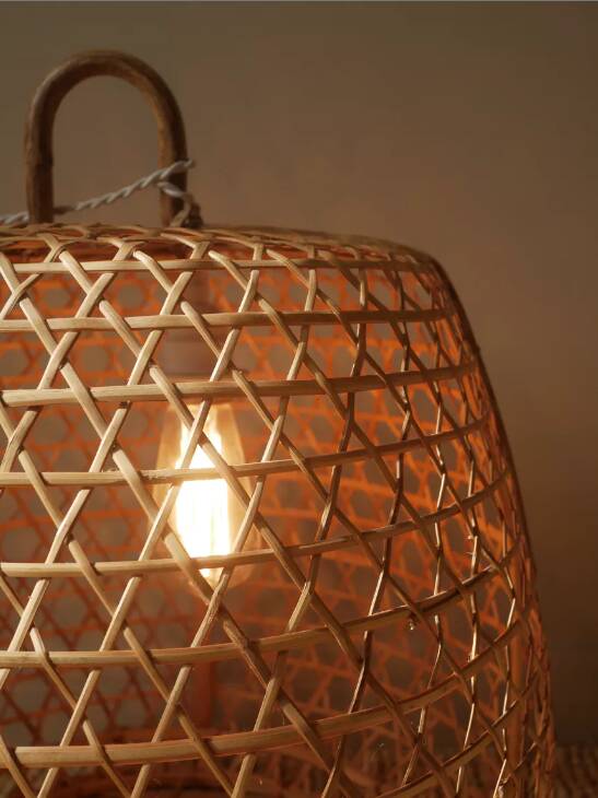 Vintage handmade Scandinavian bohemian country rooster cage lamp