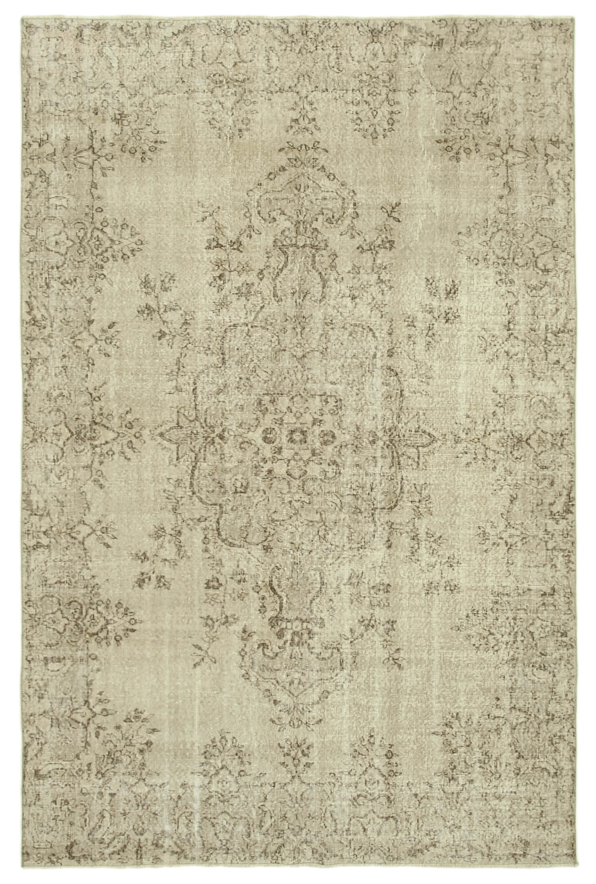 Hand-knotted rustic turkish beige rug 200 cm x 308 cm