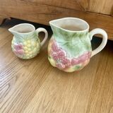 Broc carafe and small pitcher Salins slurry fruit