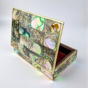 Abalone shell vanity box, alpaca and wood, Mexico, c.1970s