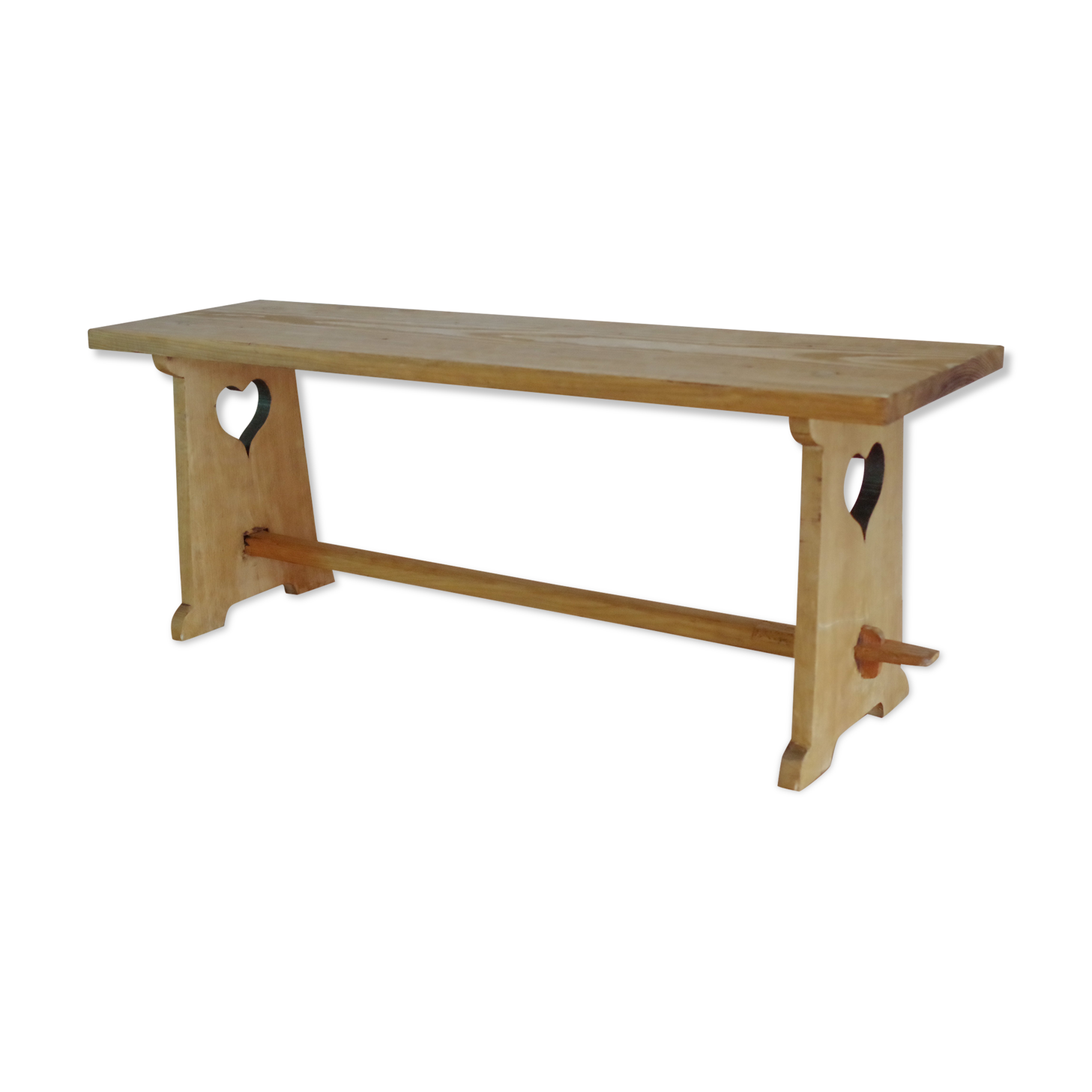 Old cottage bench in solid wood