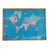 Framed world map 1970
