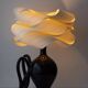 Modern Sculptural Table Lamp in Ceramic and Wood, Organic Style: "Cántaro Cloud" with Wings