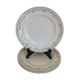 4 flat plates old Longwy Violetta