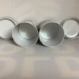 4 old metal boxes lithographed aircraft pattern