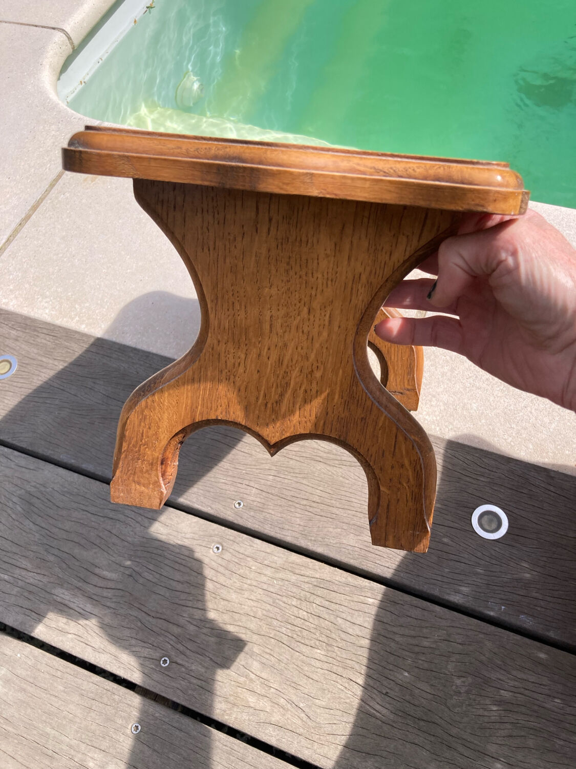 Set of 2 stools carved oak very sturdy top quality