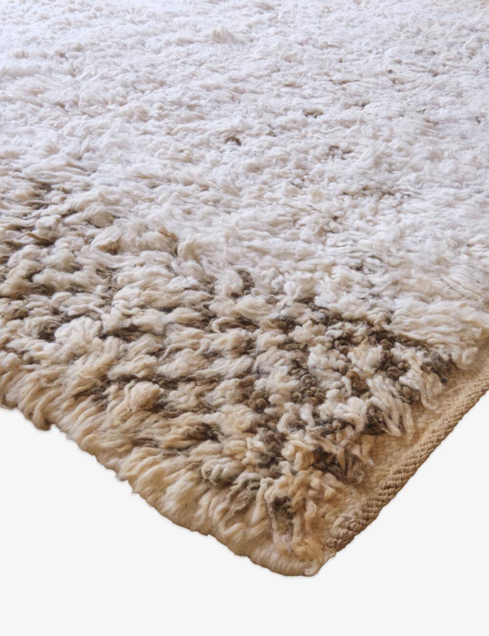 Vintage White Berber Rug - 318 x 180 cm