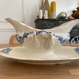 Blue iron earth gravy boat