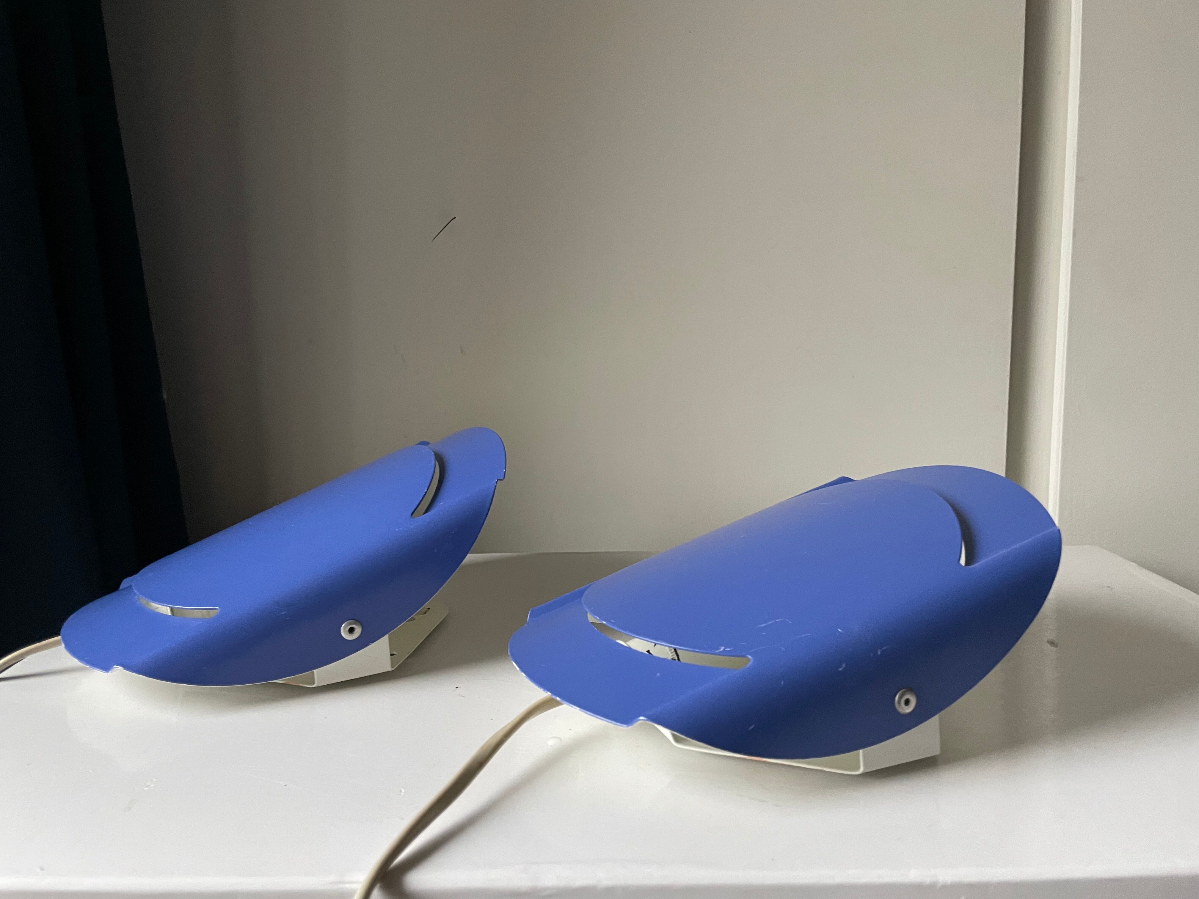 Pair of danish purple vintage wall lamps sconces by Lyfa