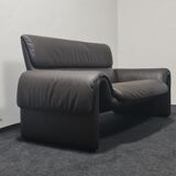 Vintage Swiss 2 seater leather sofa by De Sede model DS 2011