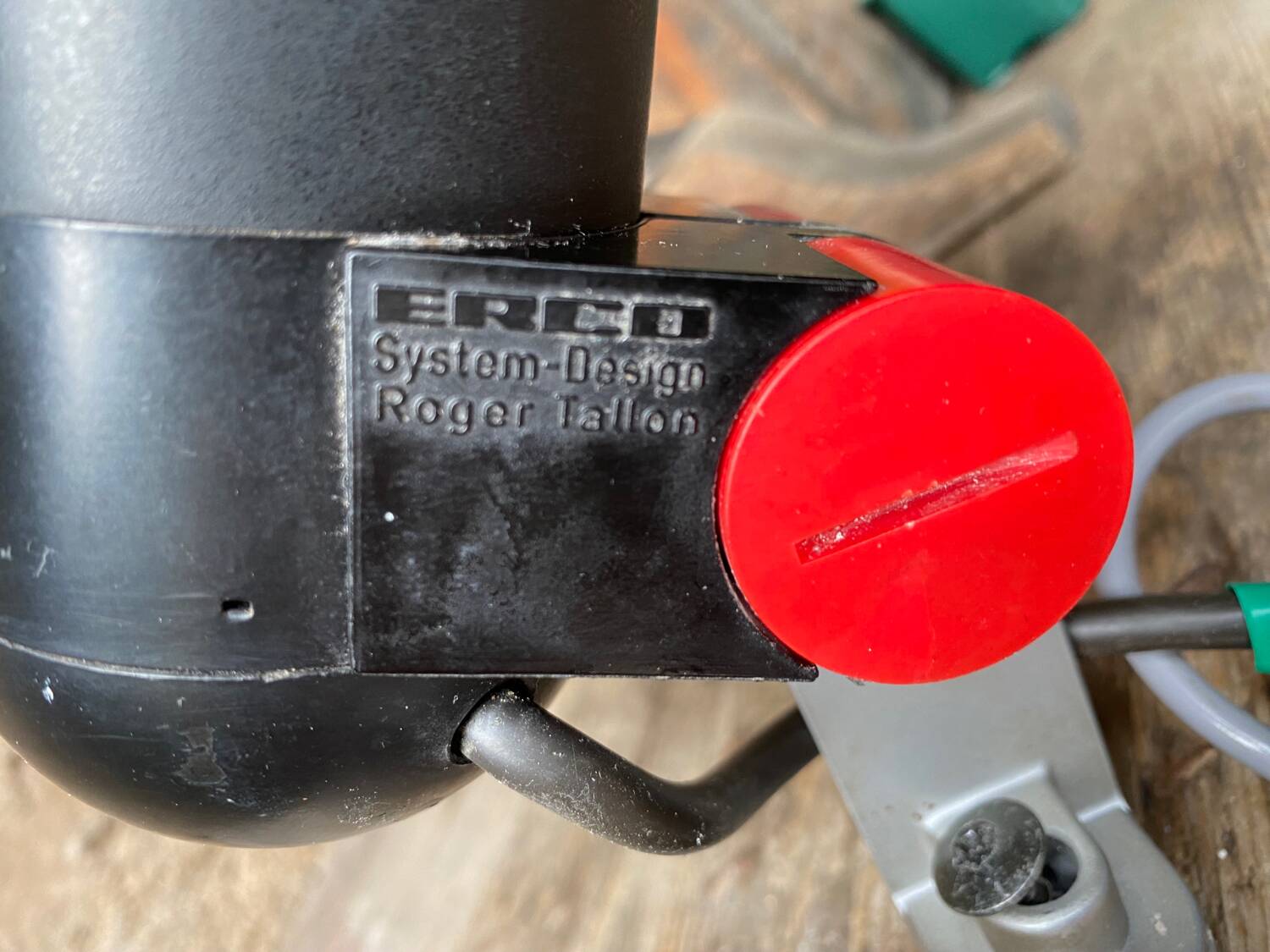 Red and black MICRO wall light by Roger Tallon for ERCO circa 1970