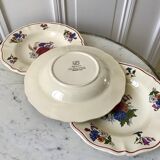 set of 6 flat plates Terre de Fer St Amand model "Molière" XXth