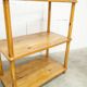 Scandinavian rectangular shelf from the 1960s, made of solid pine with round pencil legs.