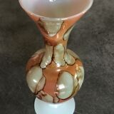 Vase soliflore in enamelled opaline decoration of pearly patterns 20 cm