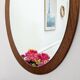 Scandinavian oval mirror in teak – 1960s