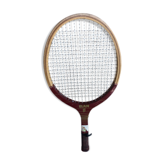 Old Tennis Racket ELAN Kid Wood + Adidas Sport Vintage Cover