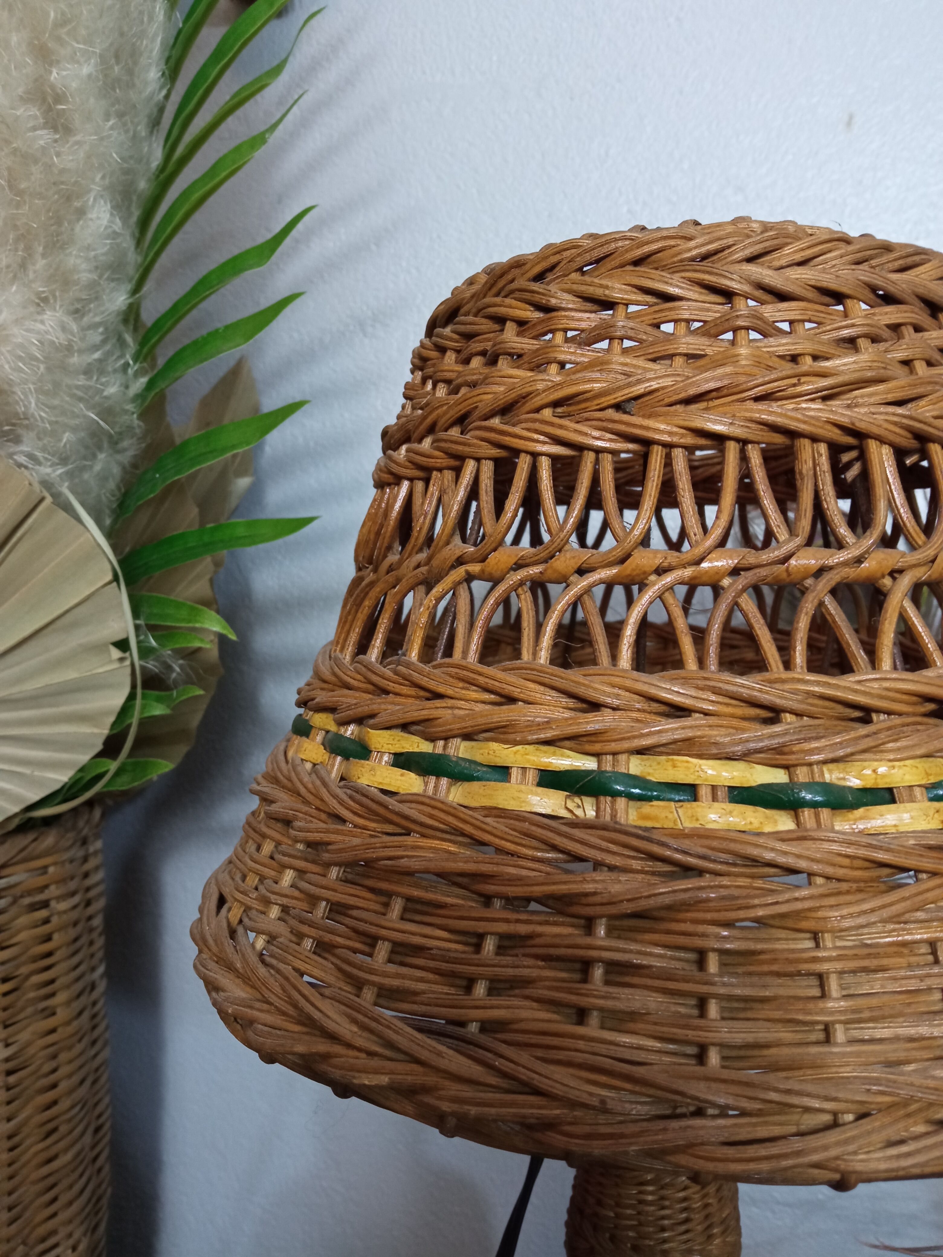 Vintage wicker lamp
