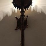 Wrought iron and gold leaf wall light. Spain, 1950s.