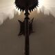 Wrought iron and gold leaf wall light. Spain, 1950s.