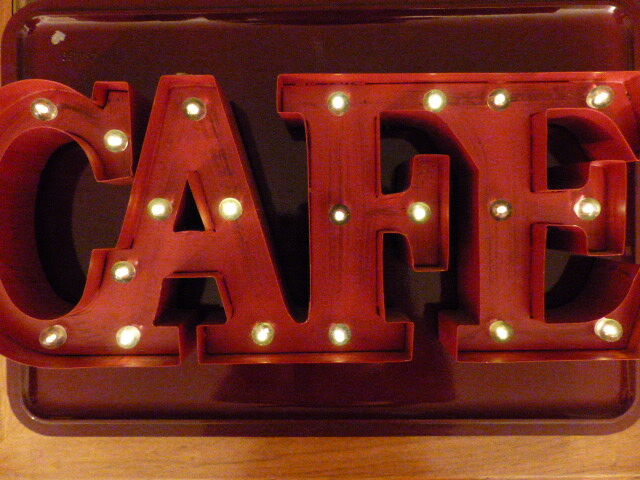 Letters bright vintage cafe red metal