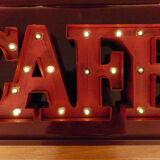 Letters bright vintage cafe red metal