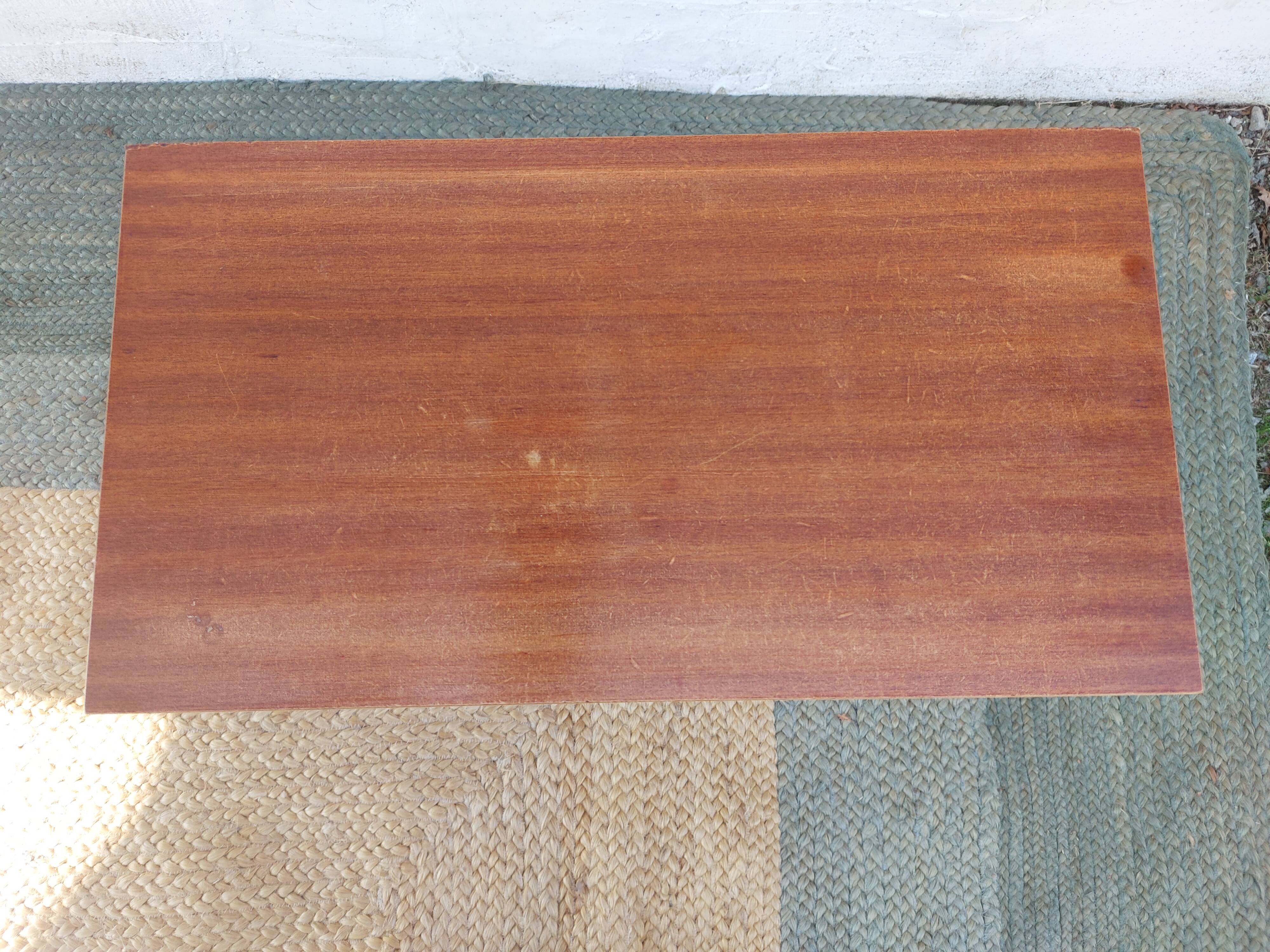bedside table with spindle legs, vintage 70s
