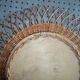 Miroir rotin soleil vintage 50x50cm