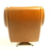 Matador swivel leather chair with ottoman by Aage Christiansen for Erhardsen & Andersen, 1960s