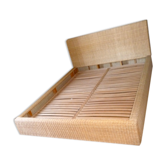 Terence Conran Design braided rattan double bed - From the Habitat 1977 collection