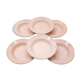 Set 6 hollow plates powder pink