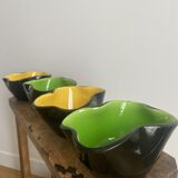 Set of 4 ceramic bowls or empty pockets from the Kéramos workshop in Sèvres, 1950