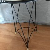 Metal sofa end with floral tray