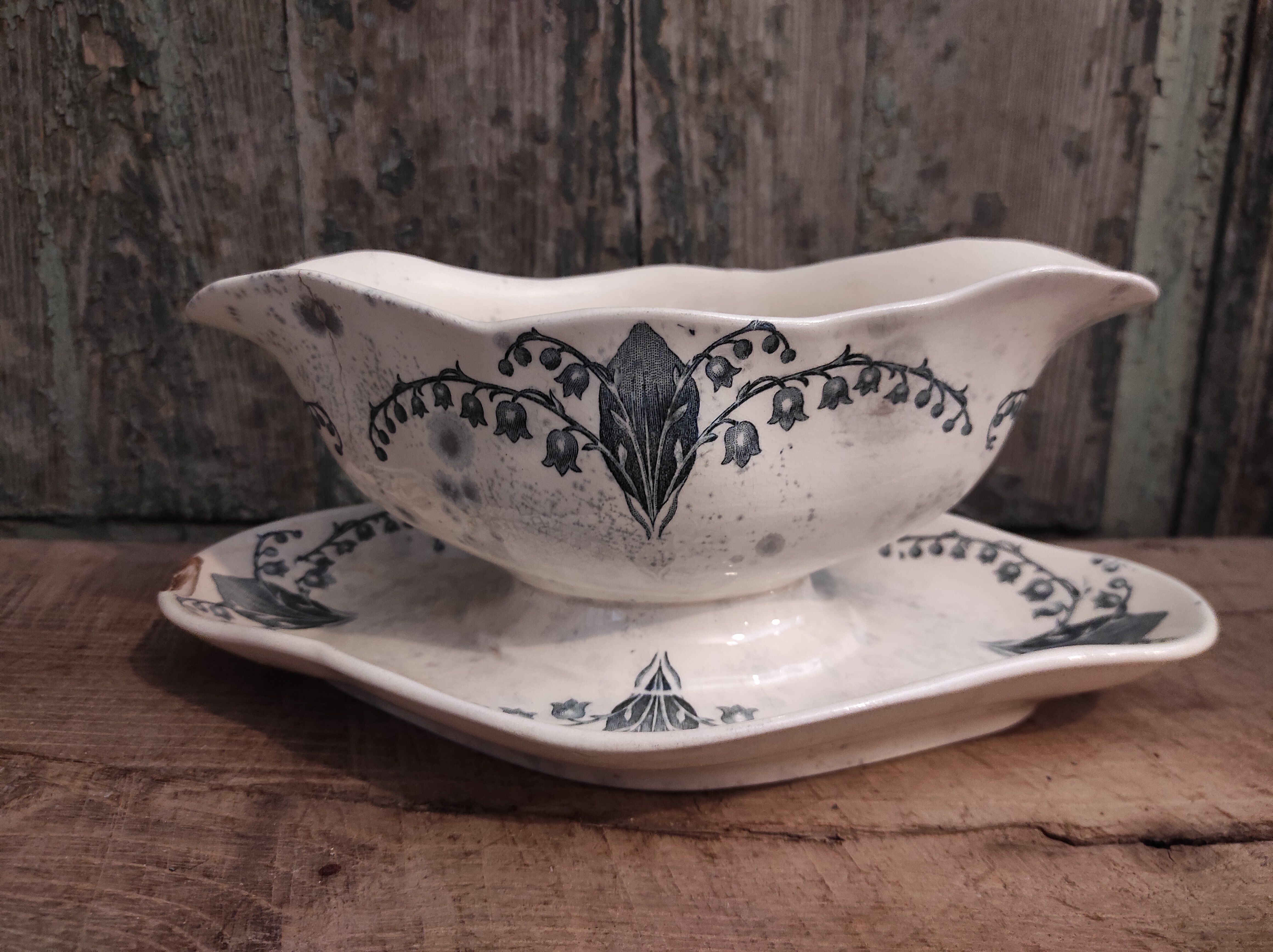French vintage sauce boat, Muguet, from Longchamp