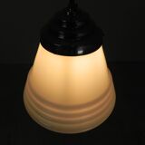 Art Deco pendant lamp with ribbed white globe, 1930s
