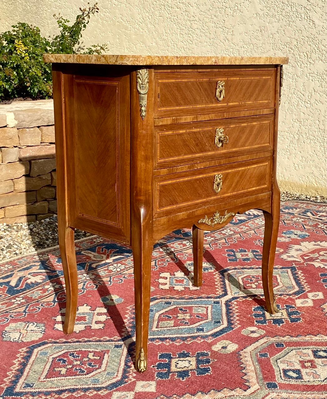 Dresser transition marquetry and bronze style Louis XV
