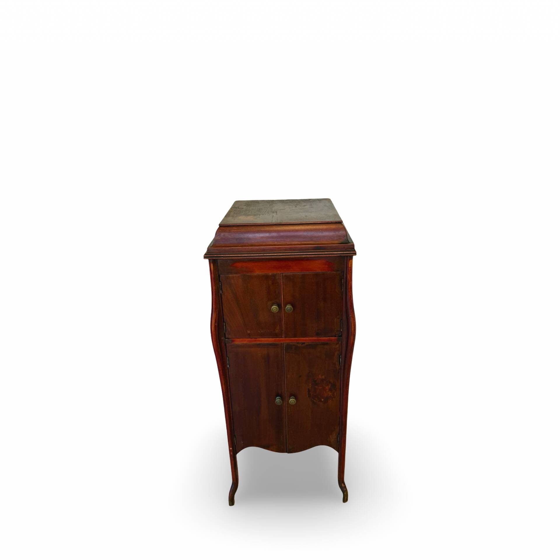 Italian floor-model upright phonograph cabinet, 1900s