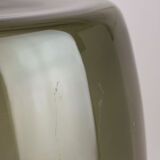 Green italian mid-century glass & brass ceiling lamp