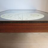 1970s Maison Jansen Campaign Style Coffee Table World Atlas Map