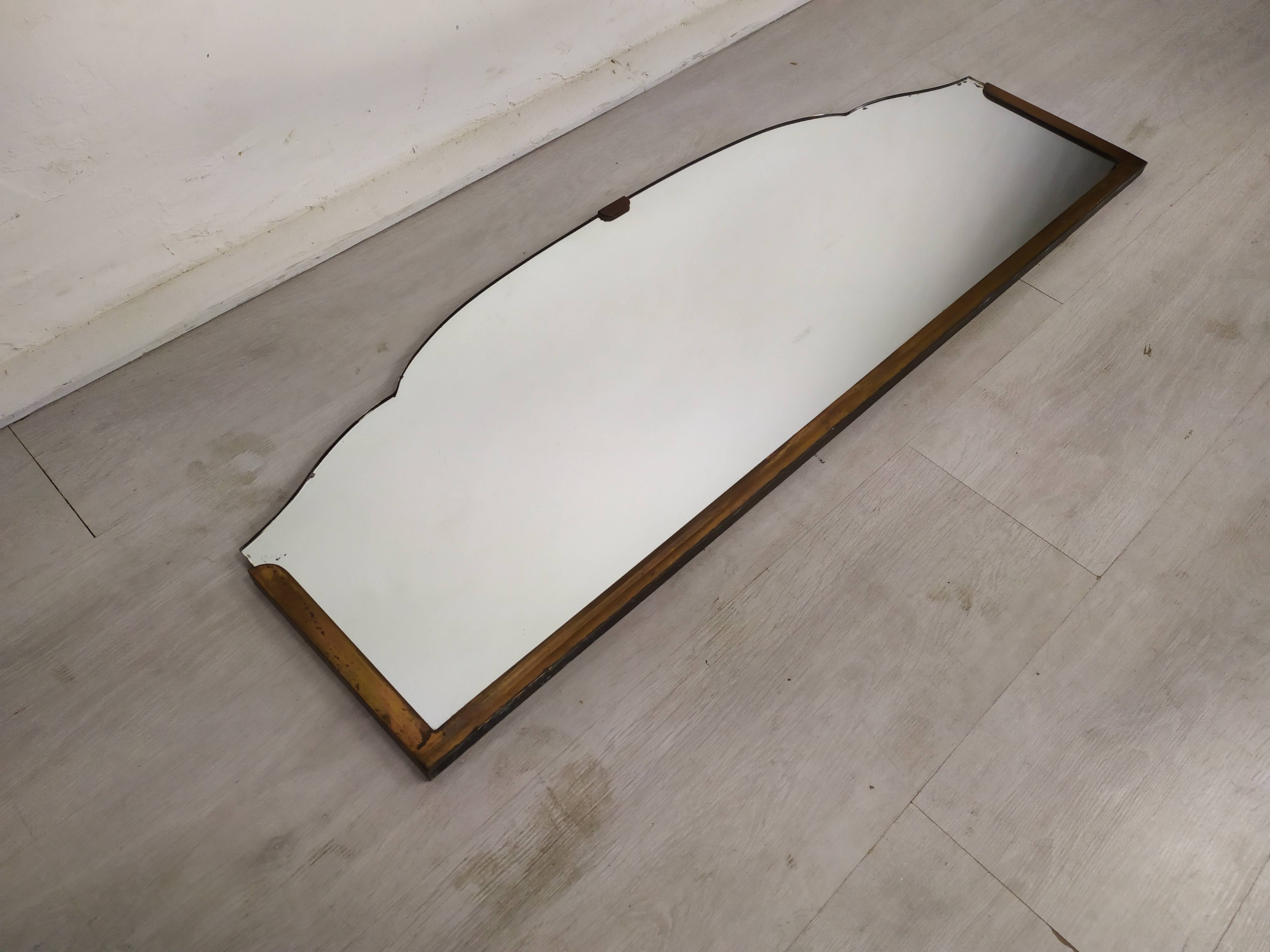Brass art deco mirror