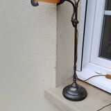 Swan neck lamp tulip shade glass paste vannes antique vintage