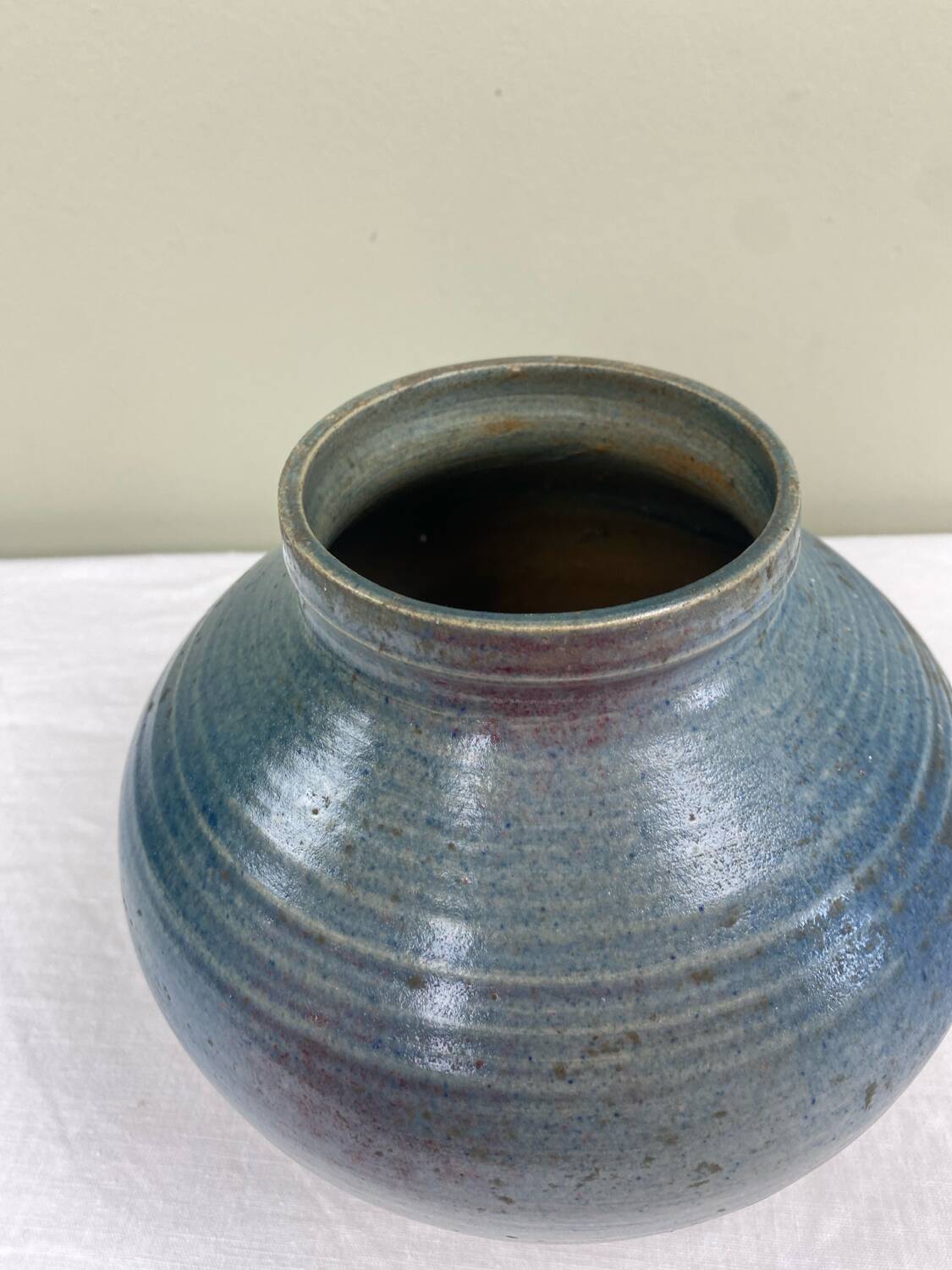 Vase boule en grès