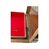 Large Persian marquetry box inlaid with its key