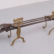 19 Century, Brass Fire Place Tools, Dutch