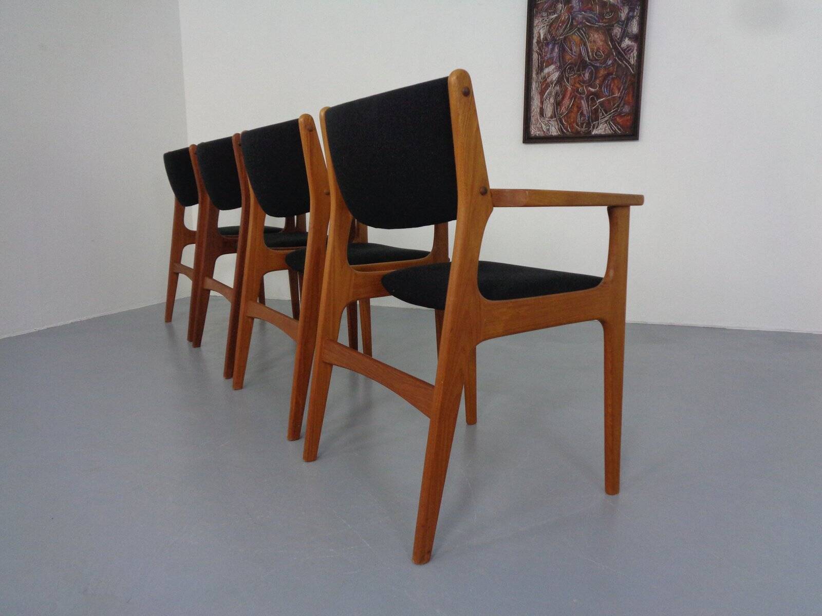 Mid-Century Danish Armchairs in Teak, 1960s, Set of 4